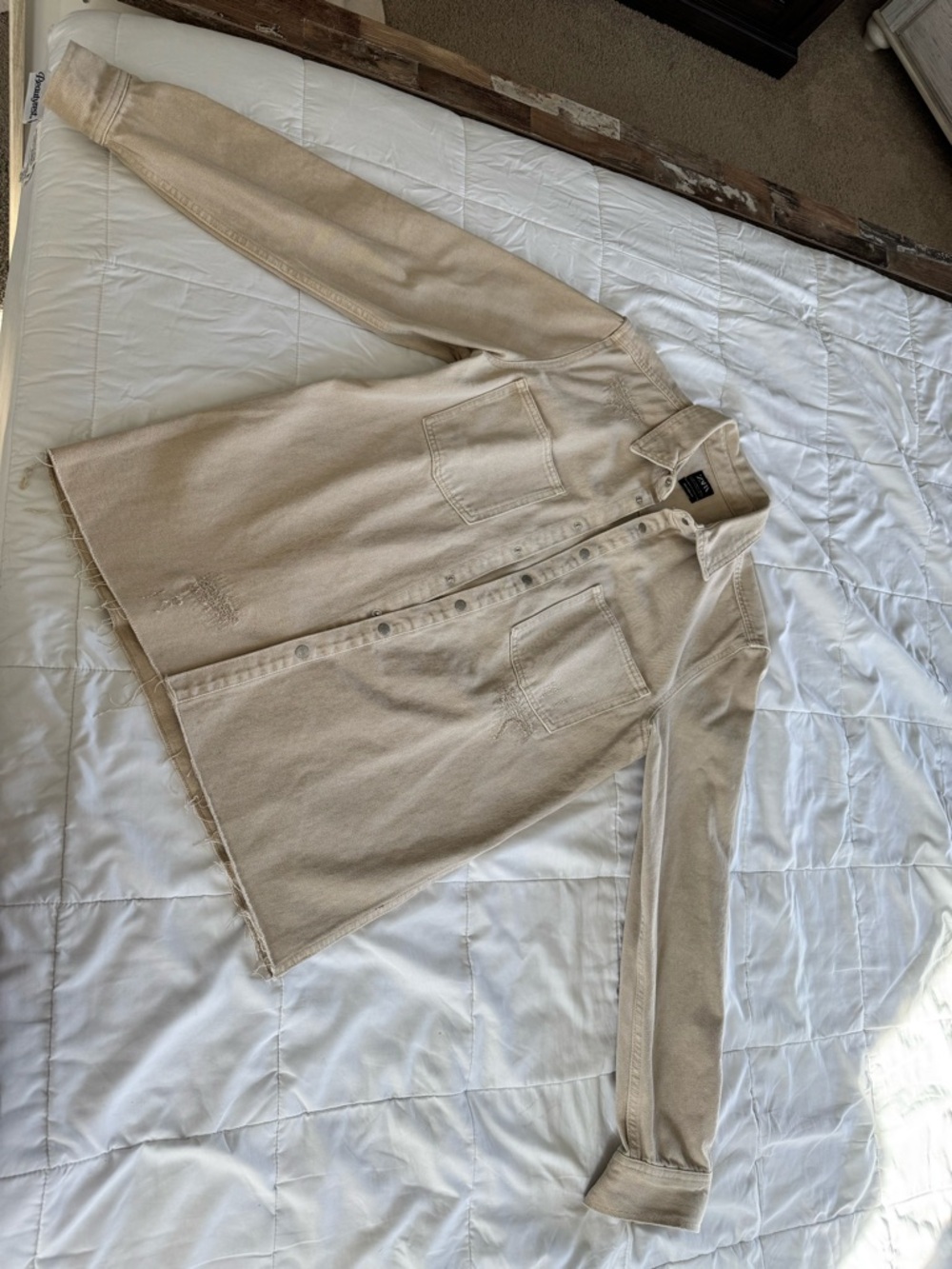 Zara Relaxed Fit Beige Button Jacket